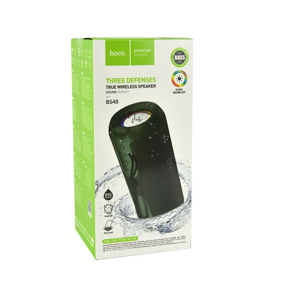 Портативна бездротова колонка Hoco BS48 Artistic IPX5 BT v5.1 1200мАu Dark Green - фото 2