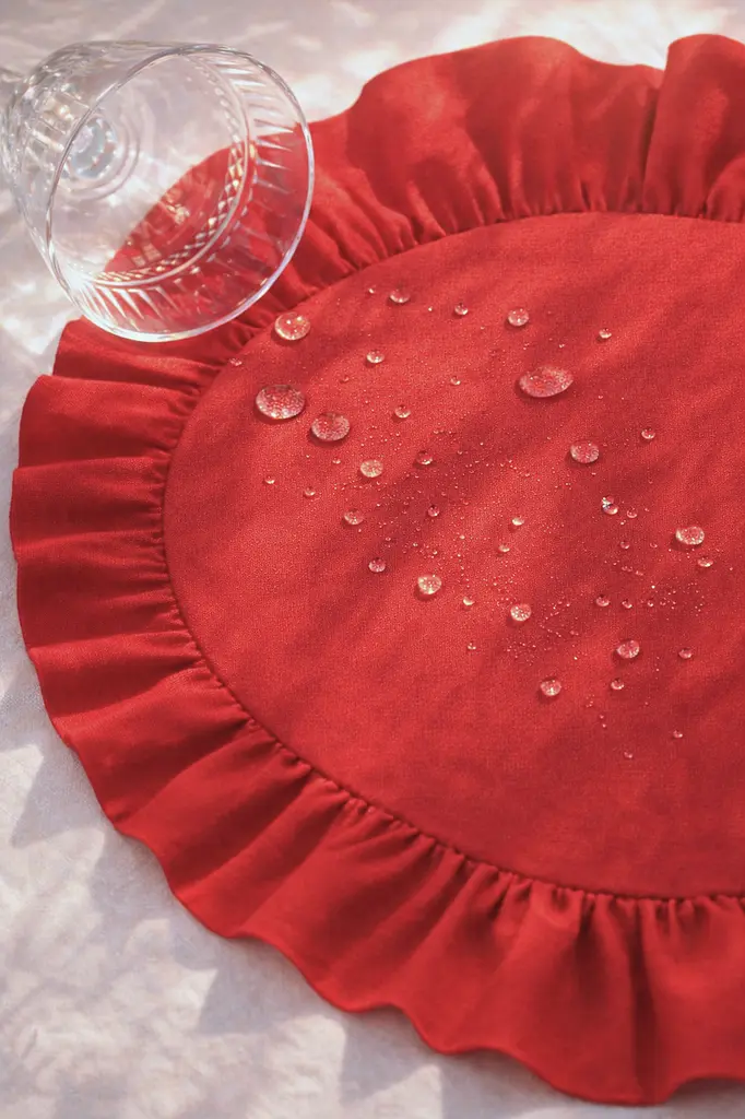Серветка сервірувальна з рюшами Ecotton 43х43 водовідштовхуюча Red (25584) - фото 2