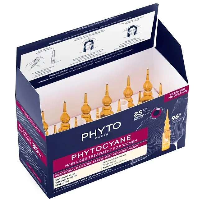 Засіб проти випадання волосся Phyto Phytocyane Anti Hair Loss Reactional Treatment Women, 12 шт х 5 мл (PH1002011P4) - фото 2