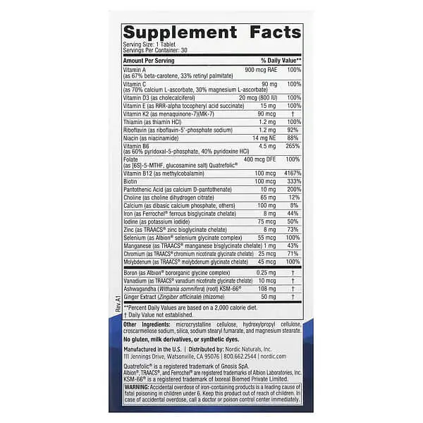 Вітаміни для жінок Women's Multivitamin One Daily 30 таблеток Nordic Naturals vit0006217 - фото 2