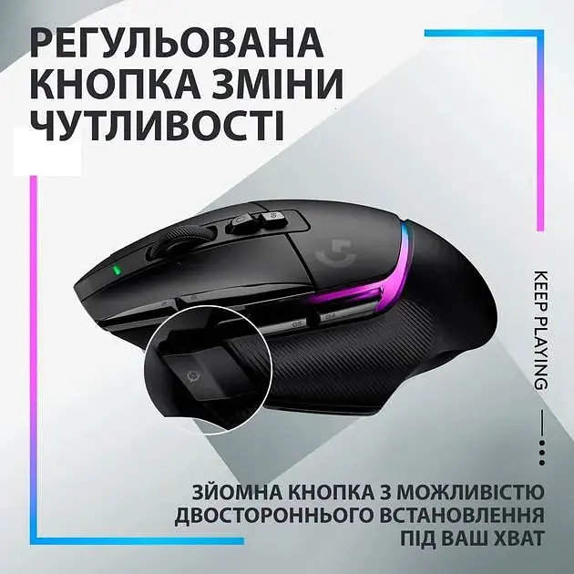 Мишка бездротова Logitech g502 X Plus (910-006162) чорна - фото 6