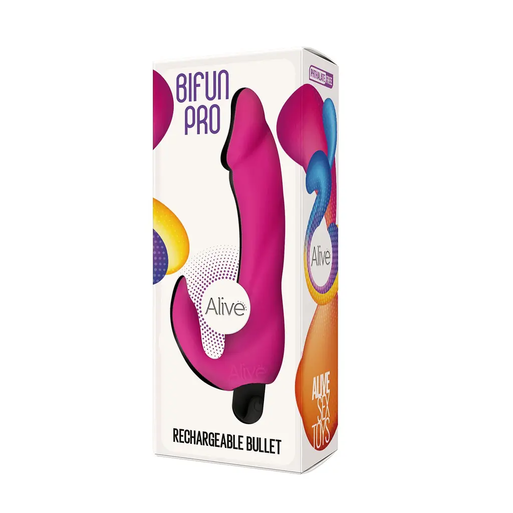 Вібратор вагінально-кліторальний Alive Bifun Pro, Pink, перезаряджуваний - фото 3