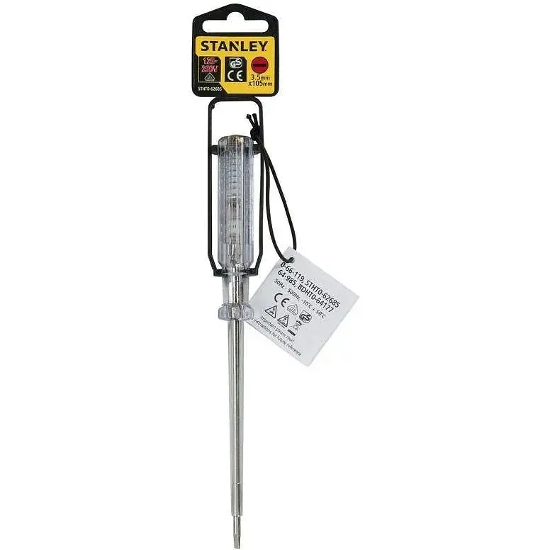 Отвертка индикатор плоская Stanley SL3x105 мм напряжение 125-250V (STHT0-62685) - фото 2