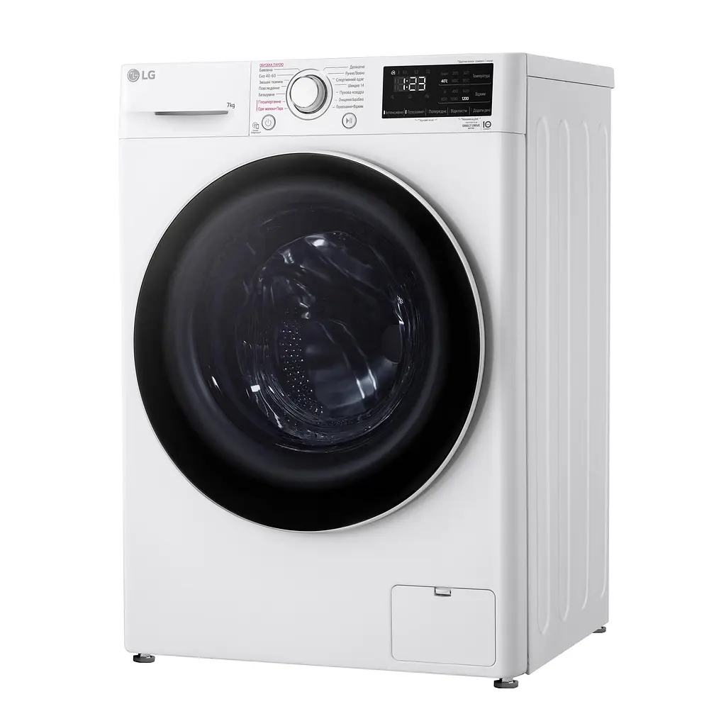 Стиральная машина LG фронтальная, 7кг, 1200, A+++, 48см, дисплей, пара, инвертор, белый (F2V3HS0WW) - фото 5