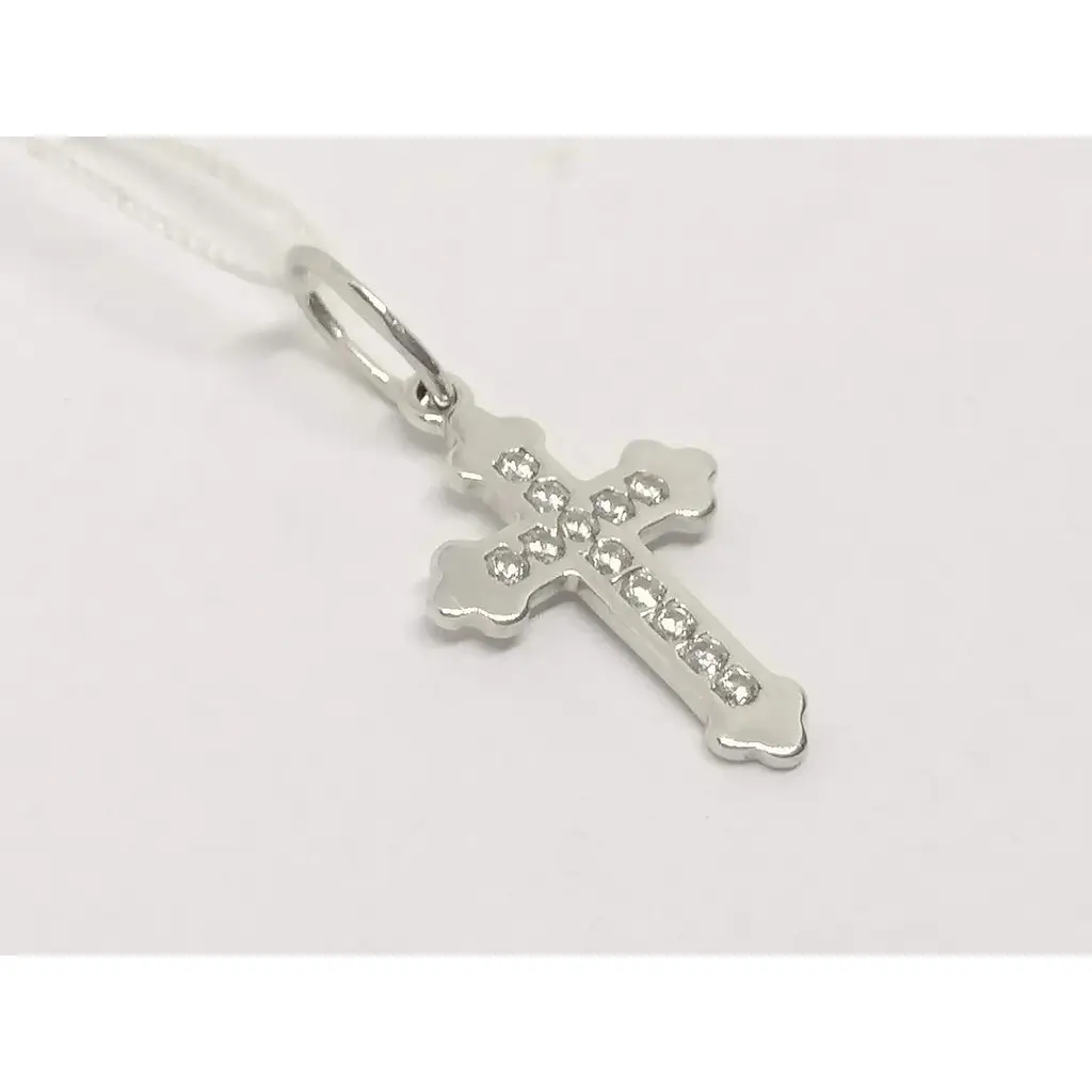 Золотий хрестик Столична Ювелірна Фабрика з фіанітами. 440540Б - фото 2