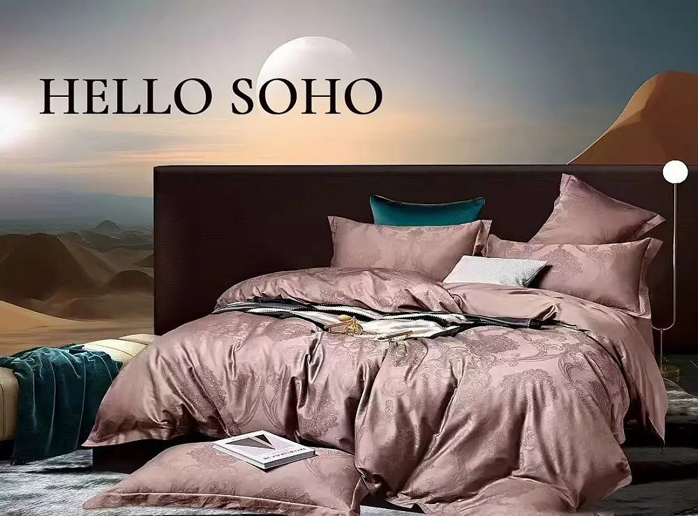 Комплект постільної білизни Євро Boutique 200х230 см Venzel Rosy SOHO pbe0050872