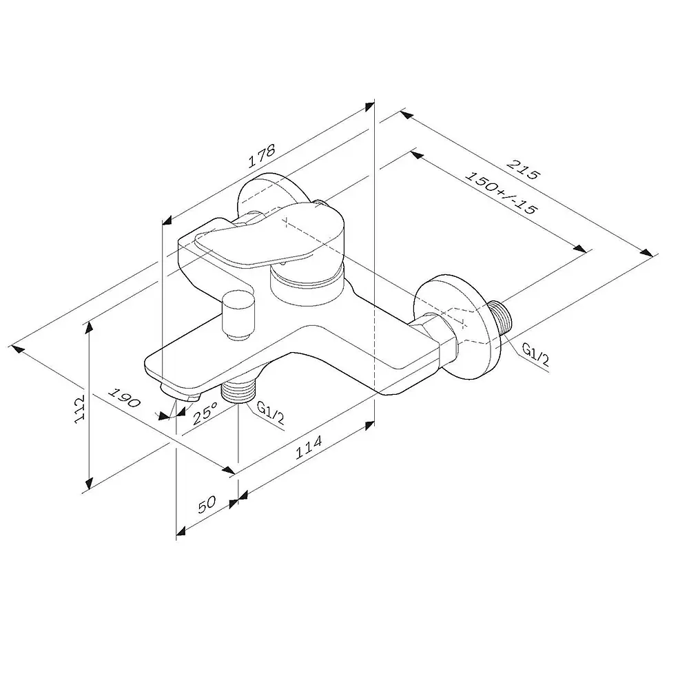 Смеситель для ванны Am.Pm X-Joy F85A10000 Хром - фото 11