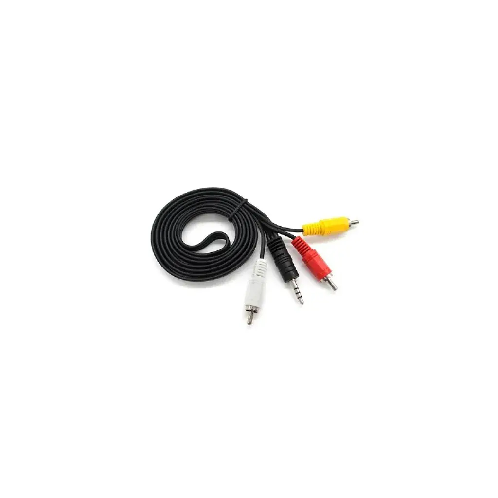 Кабель мультимедійний 3.5mm M to 3xRCA M 1.8m black Voltronic (YT-3.5(M)/3хRCA(M)-1.8Cu)
