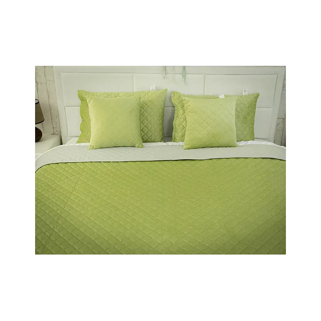 Покривало Руно Olive Green ромб велюр 180х220 (340.55_Olive Green ромб) - фото 7