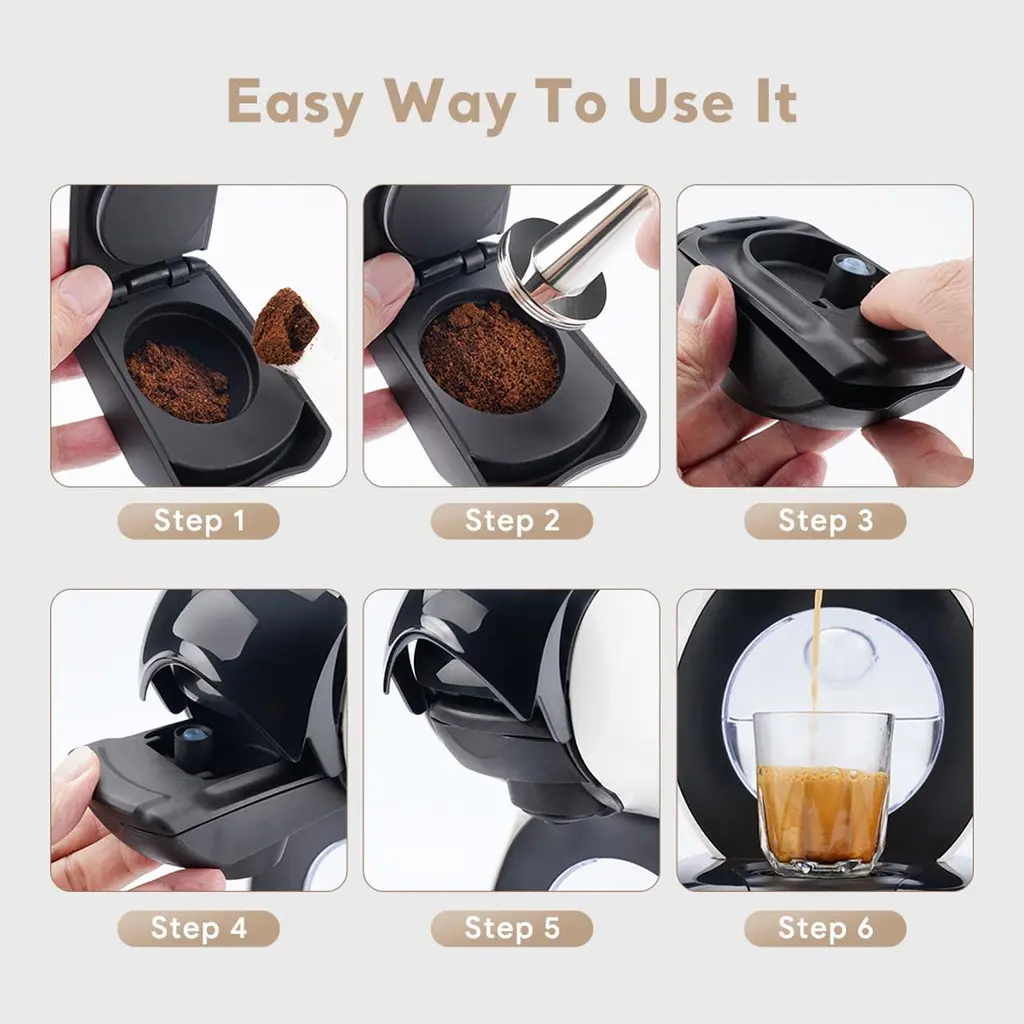 Многоразовый капсульный адаптер ICafilas для кофемашины Delonghi, Krups Nescafe Dolce Gusto Lumio + 5 колец - фото 8