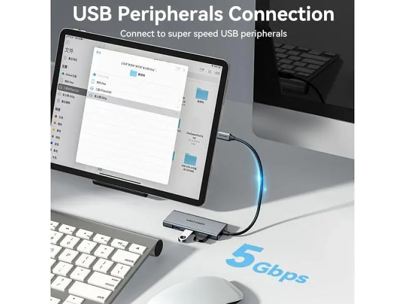USB-хаб + картридер Vention 6-in-1 0.15м Silver (TOOHB) - фото 9