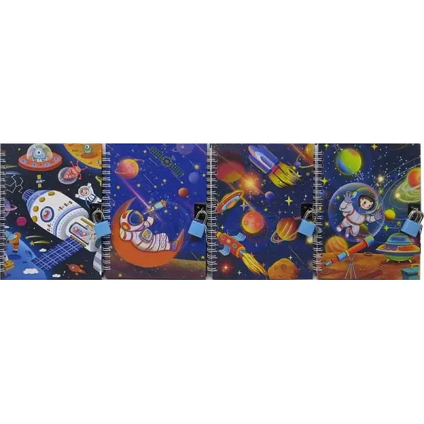 Блокнот на спіралі з замочком 13*18см "JO" /36946/ "Space" мікс - фото 2