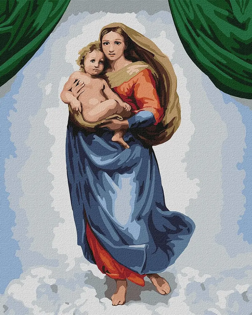 Картина за номерами "Сикстинська мадонна" KHO 4868 40x50 см