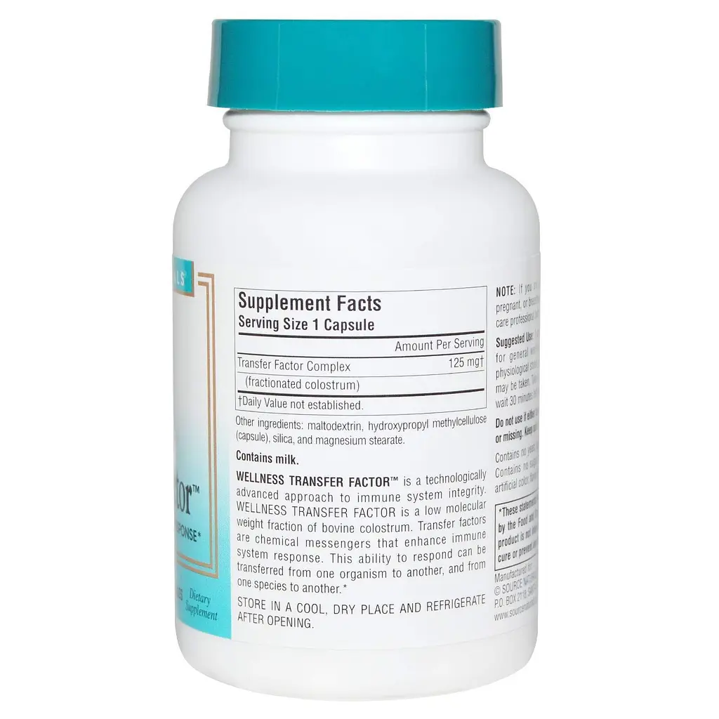 Молозиво Source Naturals Transfer Factor Wellness 125 мг 60 капсул - фото 2