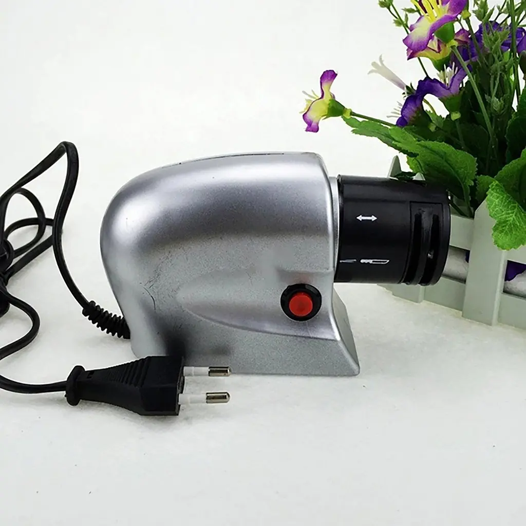 Электрическая точилка для заточки ножей и ножниц ELECTRIC SHARPENER Silver, Kitchen Master Серый 86963 - фото 6