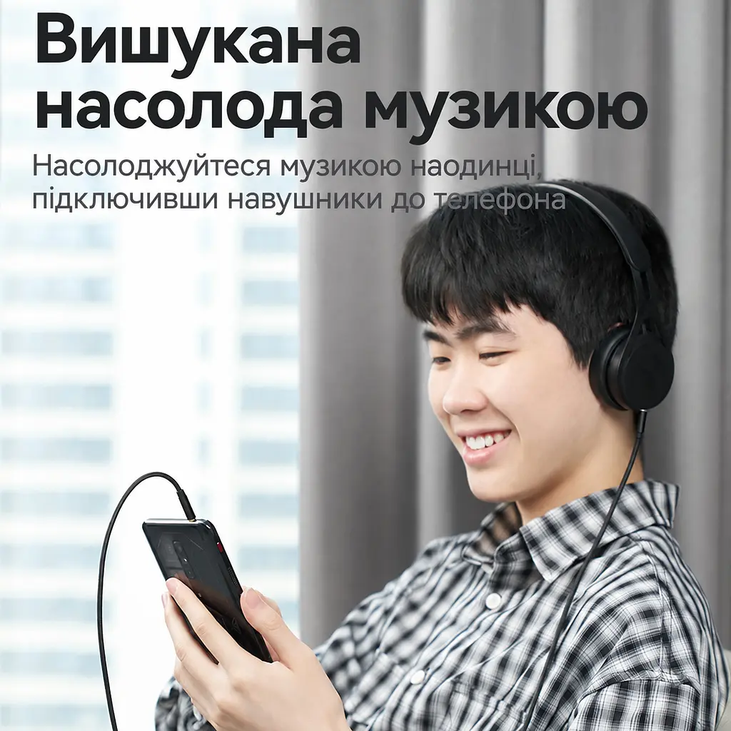 Аудіокабель AUX Vention 2 м mini-jack мініджек штекери 3,5 мм TRS з обох боків TPE-оболонка з бавовняним обплетенням чорний кабель із чорними корпусами штекерів і золотистими наконечниками (BAWBH) - фото 8