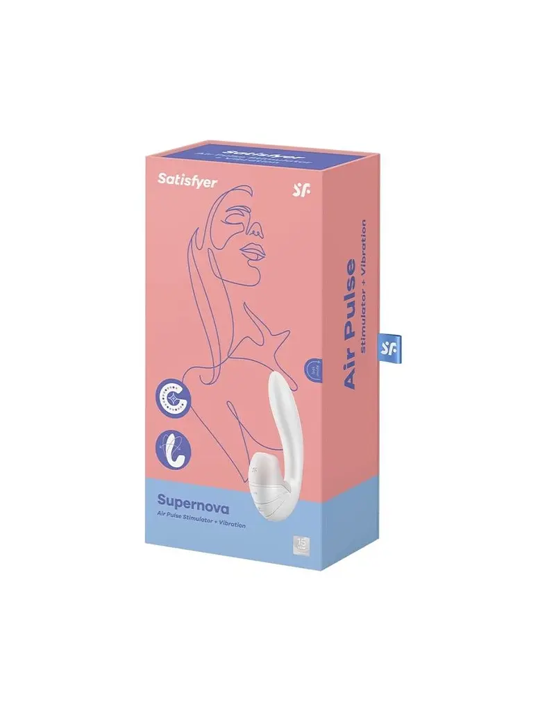 Вібратор Satisfyer Supernova з вакуумно-хвильовим стимулятором клітора, 16.9х3.7 см білий - фото 4