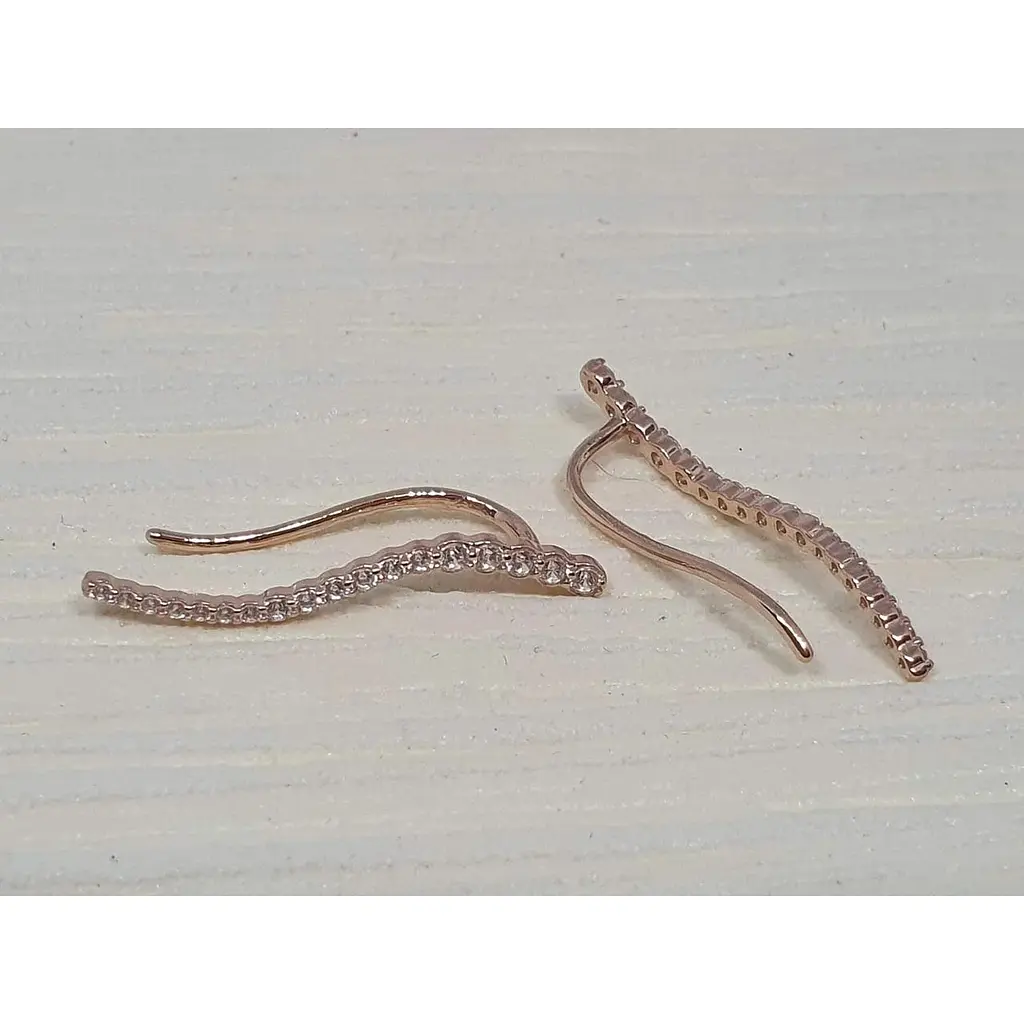 Золотые серьги-каффы Favoritum с фианитами. 211493 - фото 4