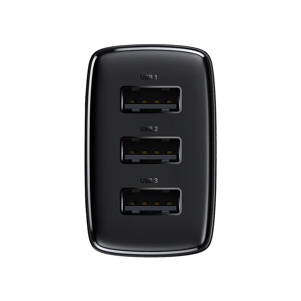 Мережевий зарядний пристрій Baseus Compact Charger 3U 17W 3USB Black (CCXJ020101) [74463] - фото 3