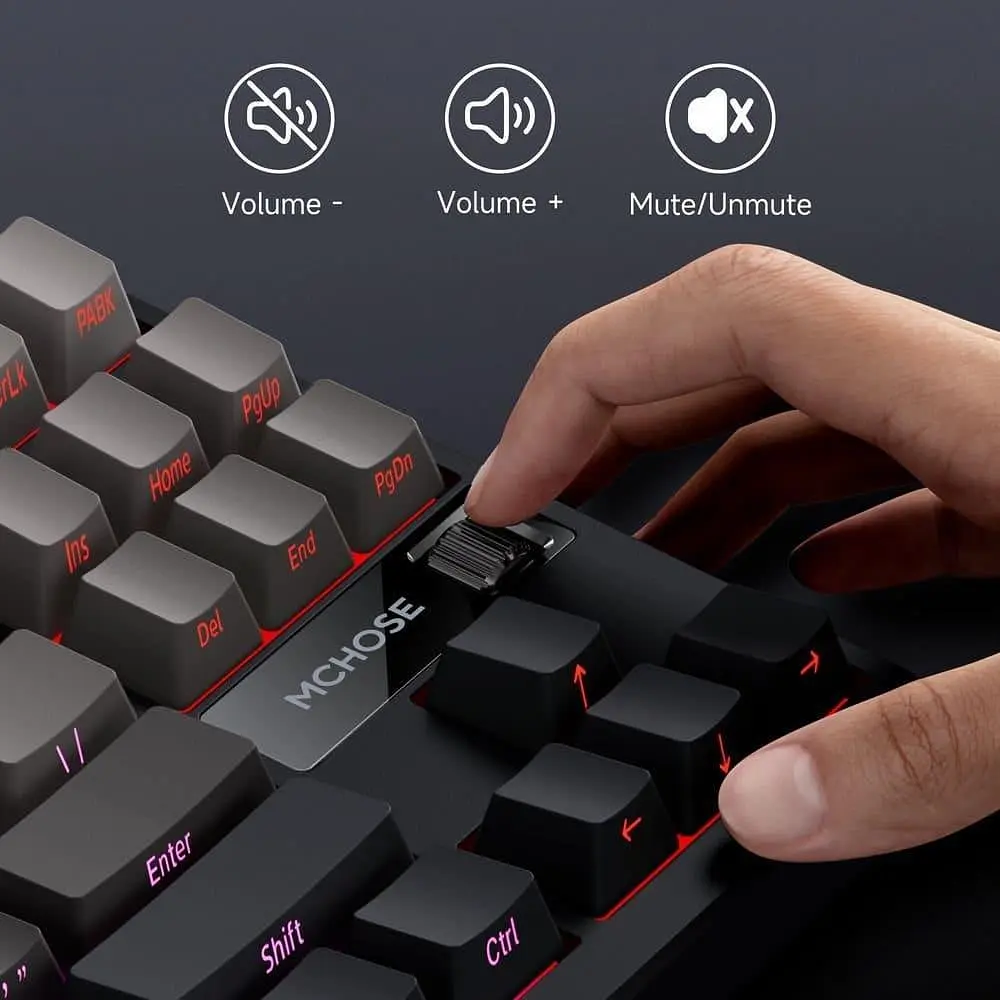 Клавіатура MCHOSE G87 RGB Mechanical Matcha Latte Switch V2 Wireless (MC-G87-17) Black/Pink (G-000003611) - фото 8