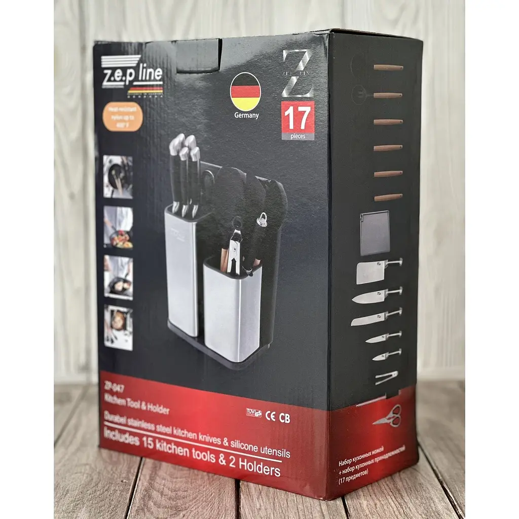 Набір кухонного приладдя Zepline ZP-047, 17 предметів червоний (43273-ZP-047_1320) - фото 4