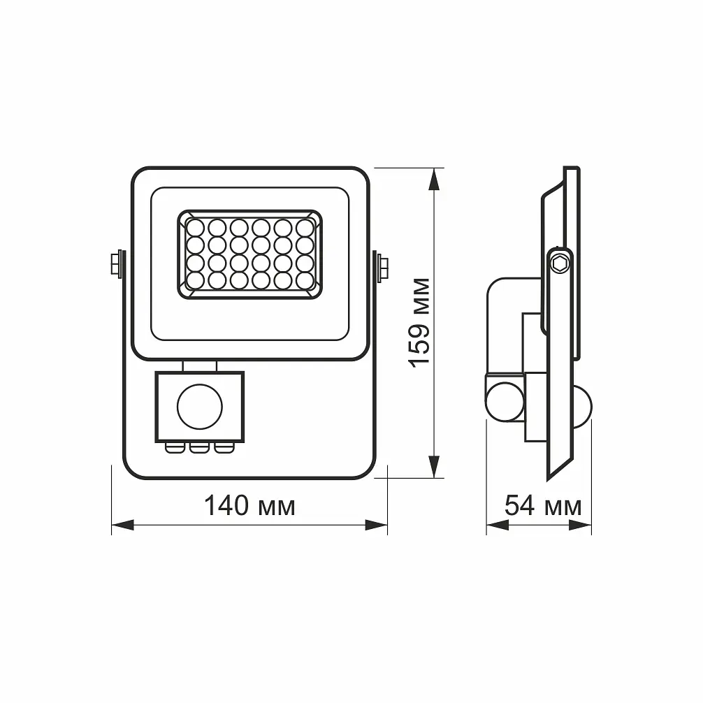 LED прожектор Videx F2e 20W 5000K з датчиком руху та освітленості (26264-000) - фото 7