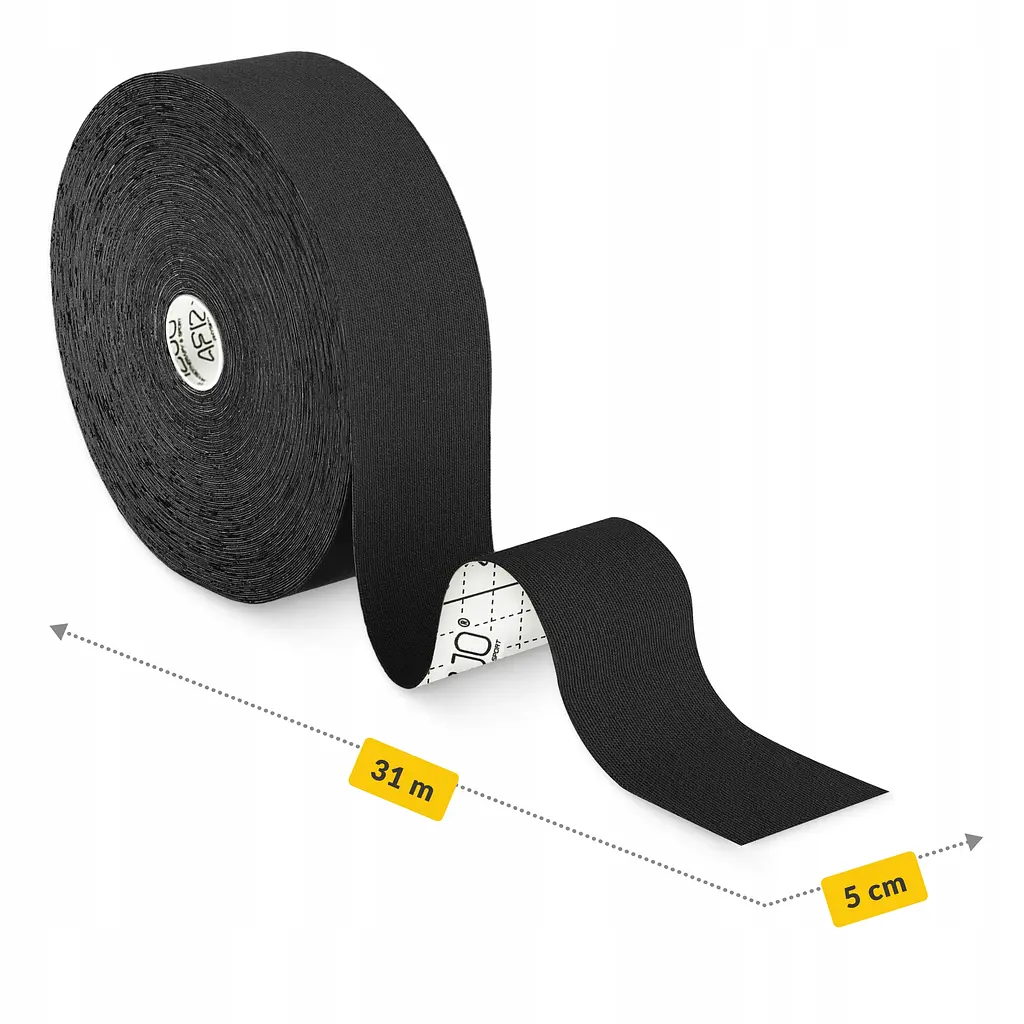 Стрічка кінезіологічна (кінезіо тейп) 4FIZJO 5 см x 31 м Black (P-5905973405522) - фото 3