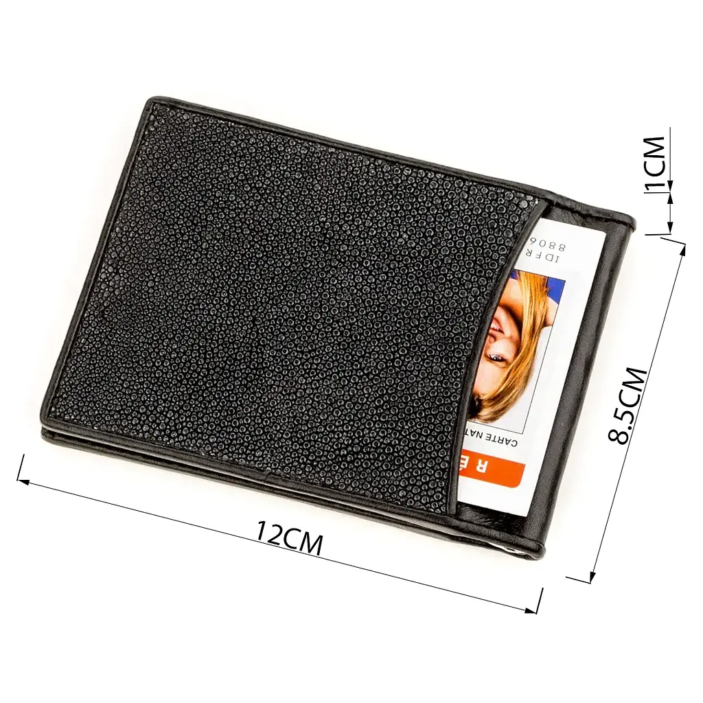 Затискач для грошей із натуральної шкіри морського ската Stingray Leather 12х8.5х1 см acs0032270 - фото 3