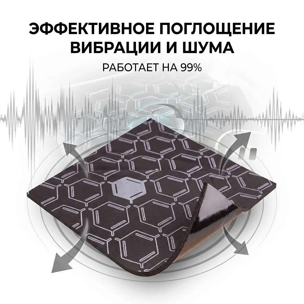 Авто Віброізоляція MultiSoft на клейовій основі 6 мм 700 х 500 мм 1 шт - фото 3