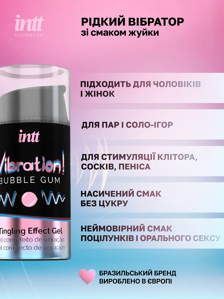 Рідкий вібратор Intt Vibration Bubble Gum (15 мл) - фото 5