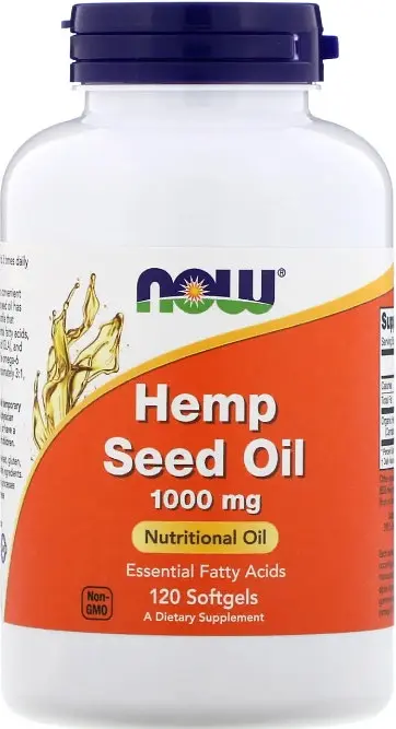 Олія насіння конопель Now Foods Hemp Seed Oil 1000 мг 120 гел капс