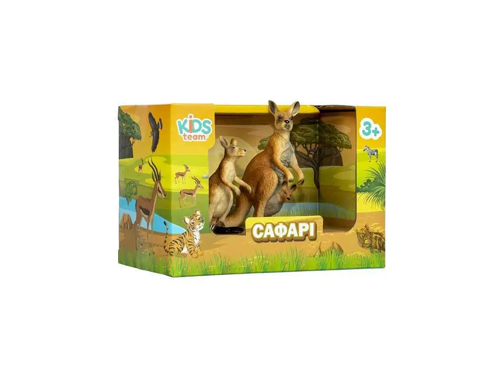Фігурка KIDS TEAM ANIMALS тварини Q9899-A38 Кенгуру з малюком та з кенгурятком - фото 7