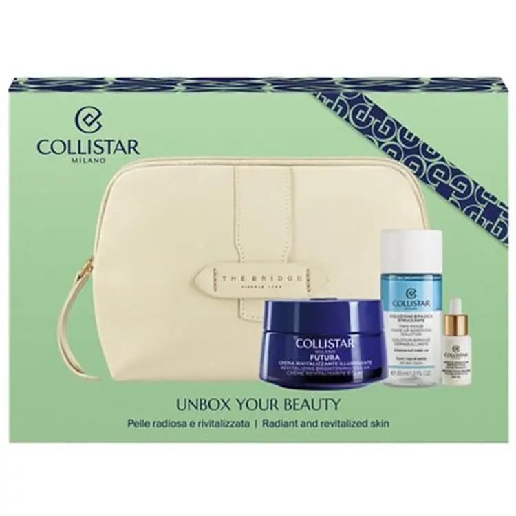 Набір для жінок Collistar Futura: Крем для обличчя 50 мл + Засіб для видалення макіяжу 35 мл + Краплі для обличчя 5 мл + Косметичка - фото 3