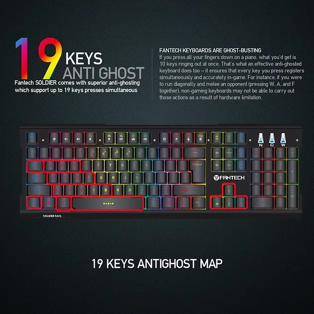 Ігрова клавіатура Fantech Soldier K612 з механічними перемикачами та RGB підсвічуванням (23826-01_829) - фото 14