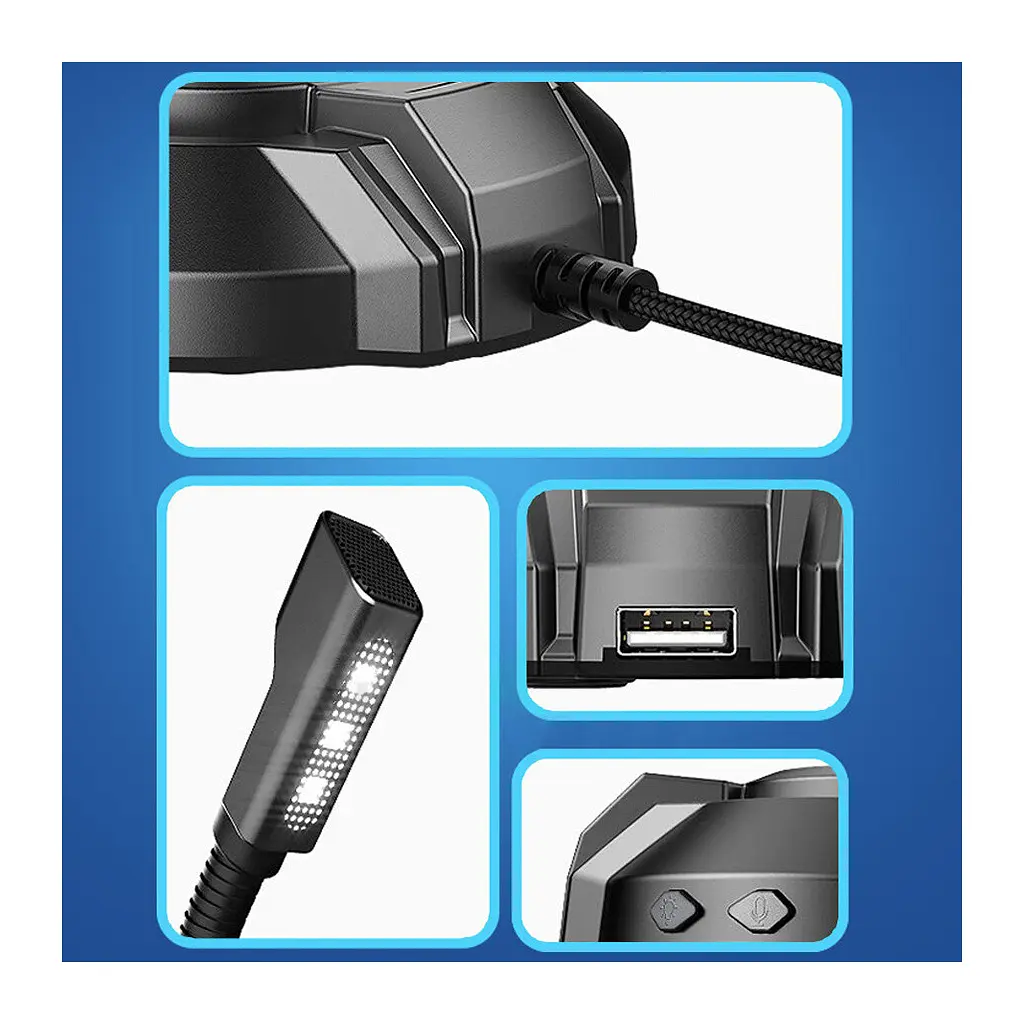 Мікрофон HP DHP-1100C RGB backlit 3.5мм+USB Black (DHP-1100C) - фото 4