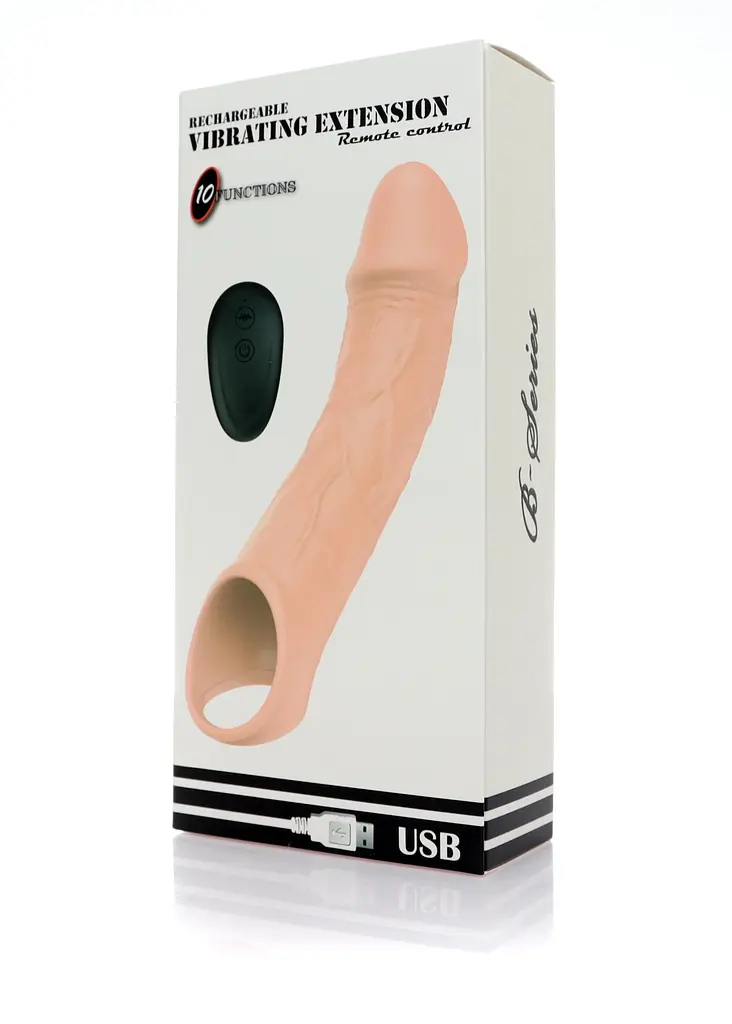 Подовжуюча насадка на пеніс з вібрацією та пультом керування Vibrating Extension Boss Series 22-00066 100568 - фото 11