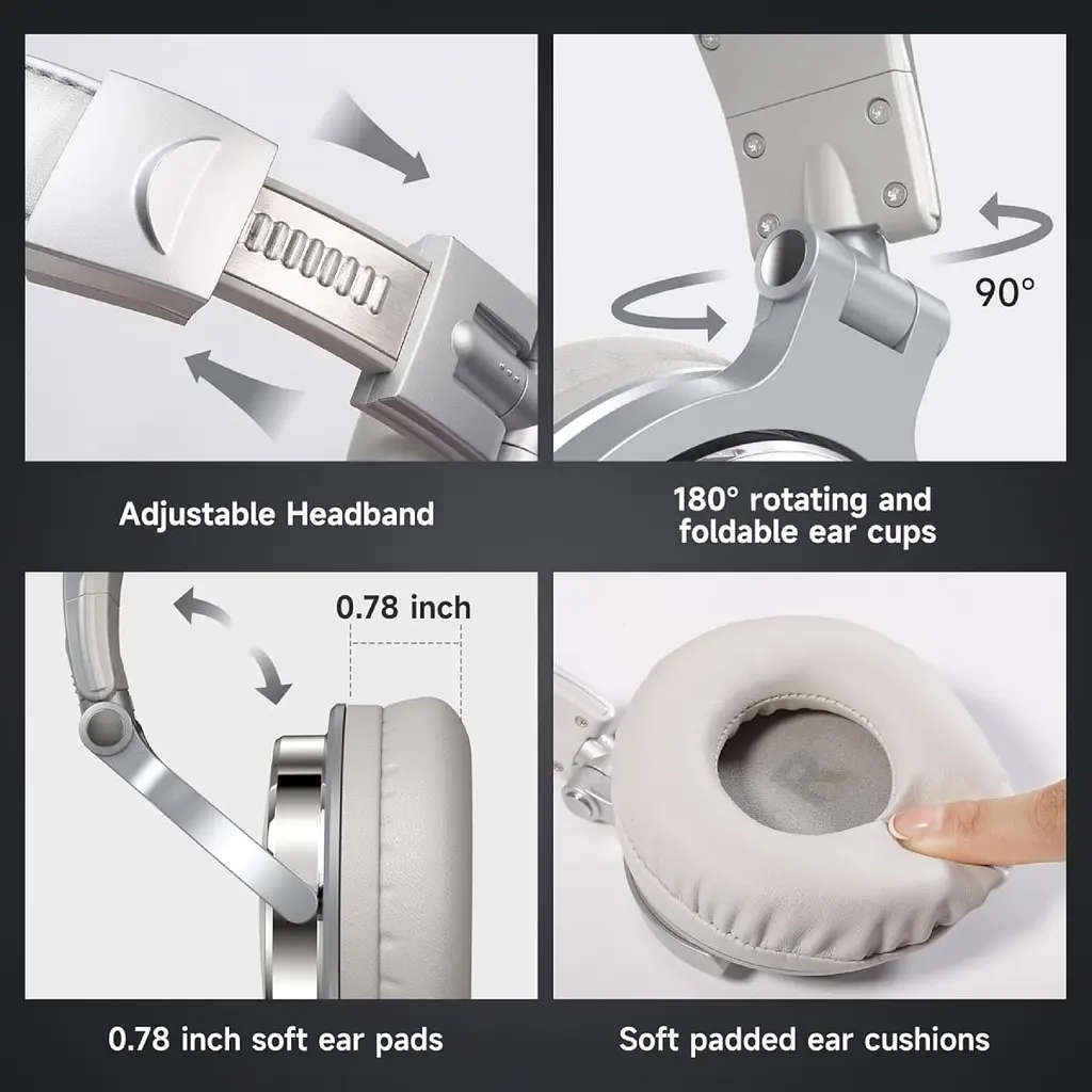 Гарнитура OneOdio Pro 10 3.5 мм/6.35 мм Silver (Pro 10 Silver) - фото 4