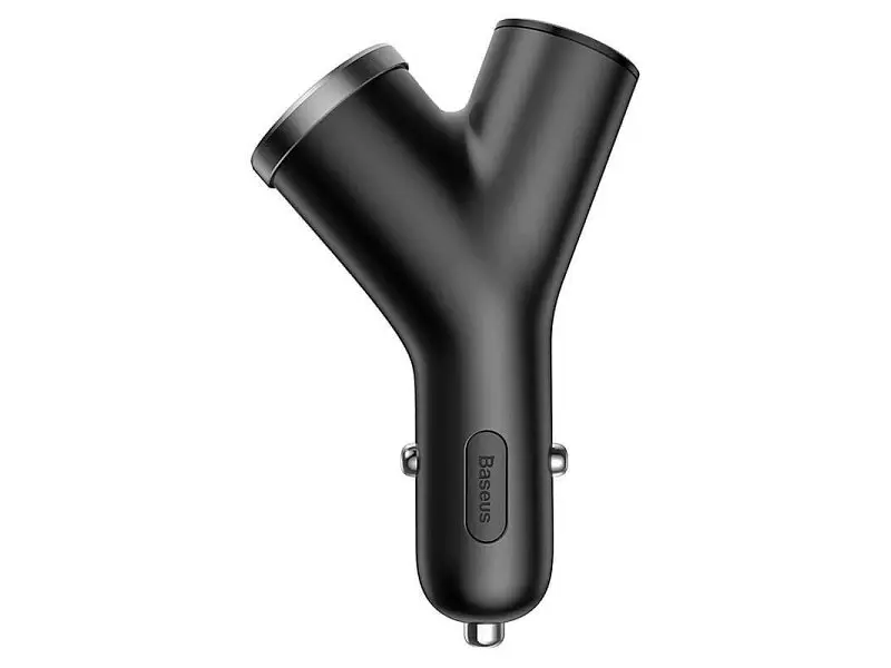 Автомобільний зарядний пристрій BASEUS Y type dual USB+cigarette lighter extended car charger 3.1 A Black (CCALL-YX01)