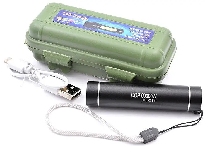 Ручний LED ліхтар акумуляторний мініатюрний ліхтарик USB зарядка Bailong BL 517 - фото 7