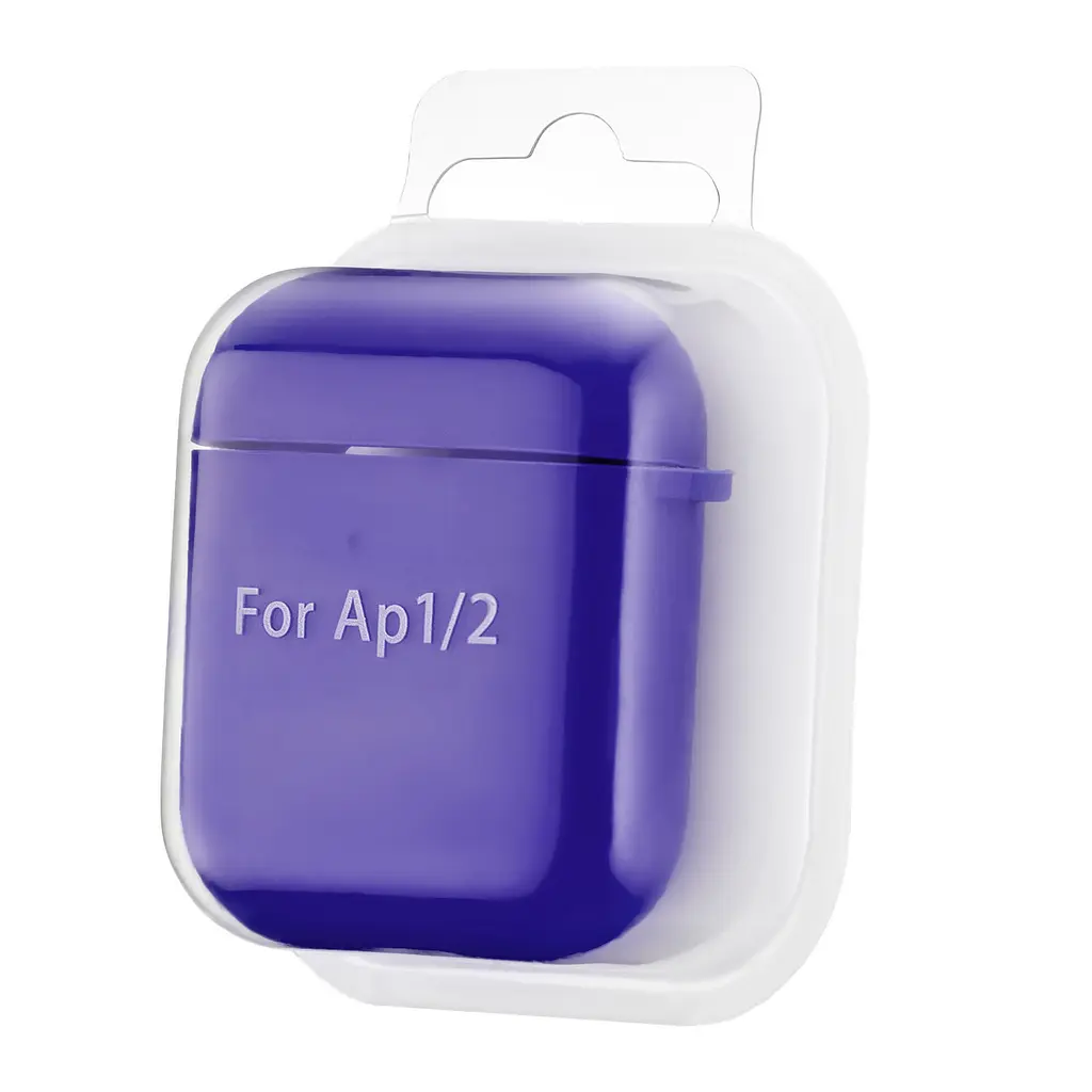 Чохол Silicone Case 2,5mm with microfiber for AirPods 1/2 Deep Purple - фото 2