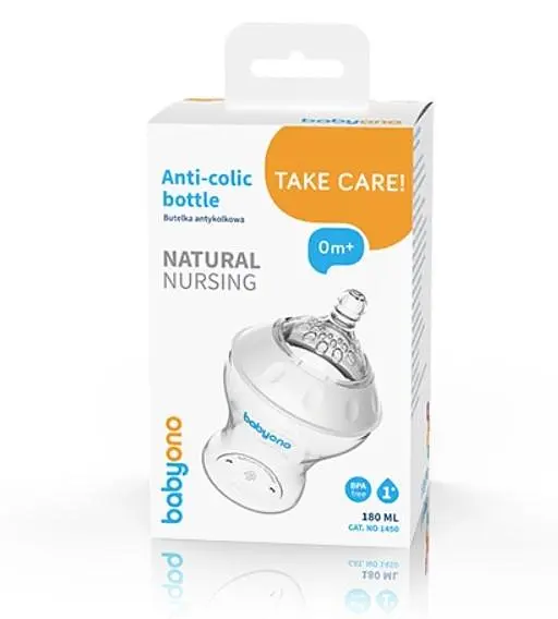 Пляшка для годування BabyOno Natural Nursing, повільний потік, 180 мл (1450) - фото 4