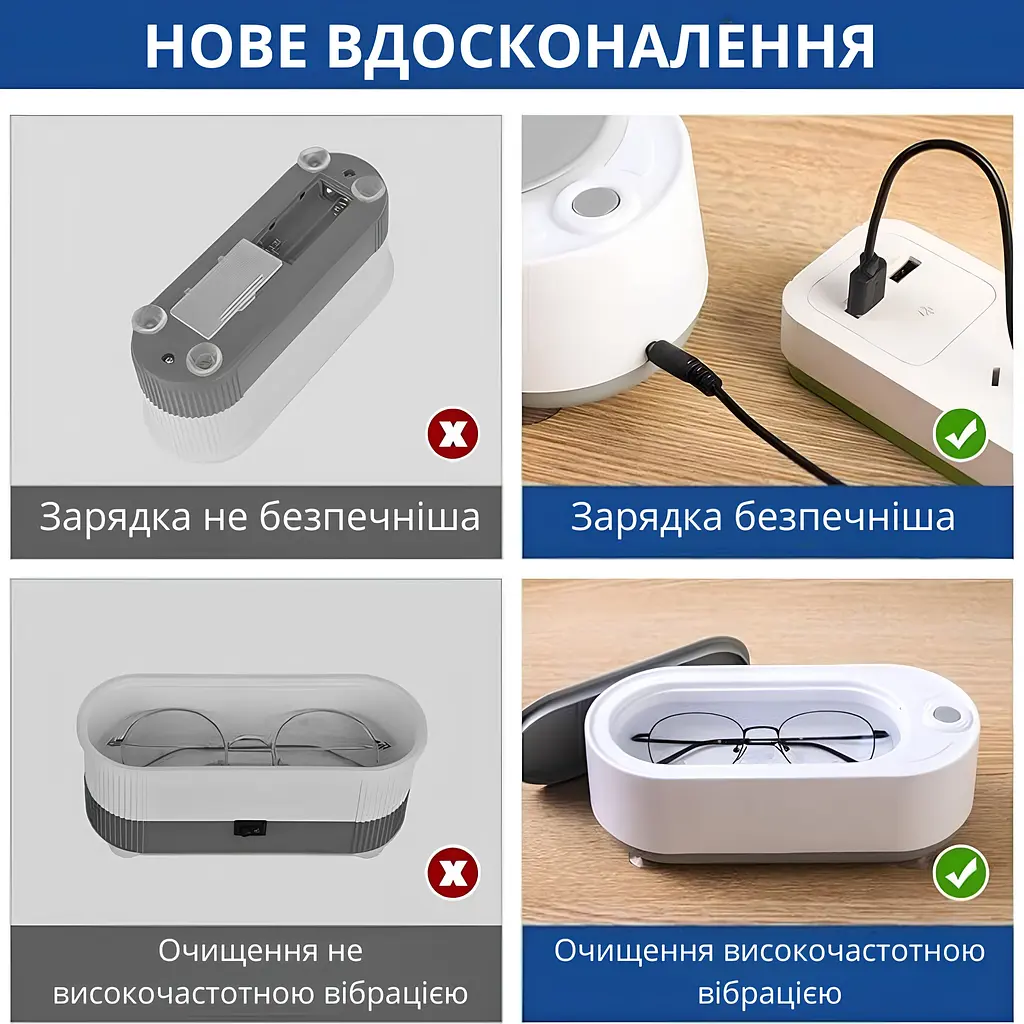 Ультразвуковий очищувач для окулярів та прикрас бокс для лінз у подарунок - фото 10