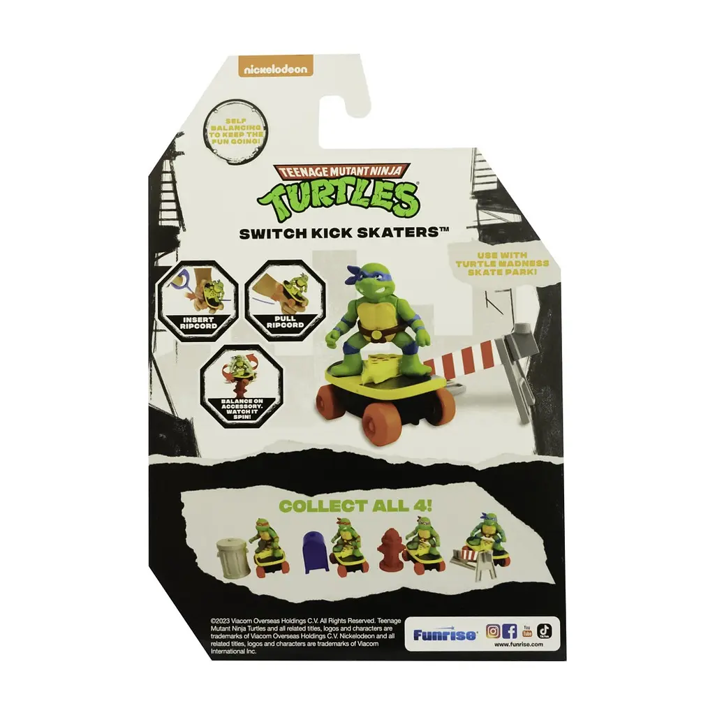 Игровой набор Funrise TMNT Ракушки-ниндзя классические Скейтбордист с лаунчером Леонардо (71040) - фото 5
