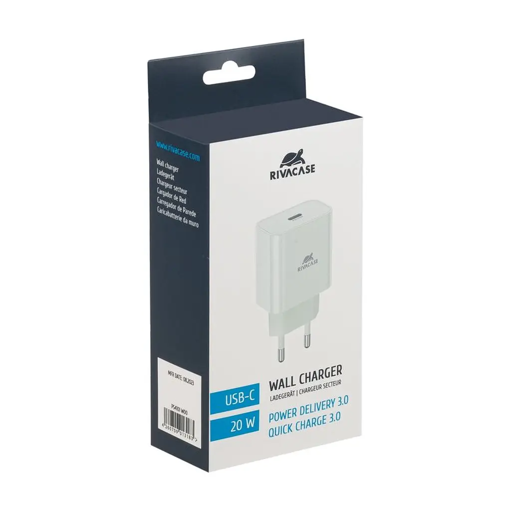 Зарядний пристрій RivaCase 1xUSB Type-C PD 20 Вт white (PS4101 W00 (White)) - фото 2