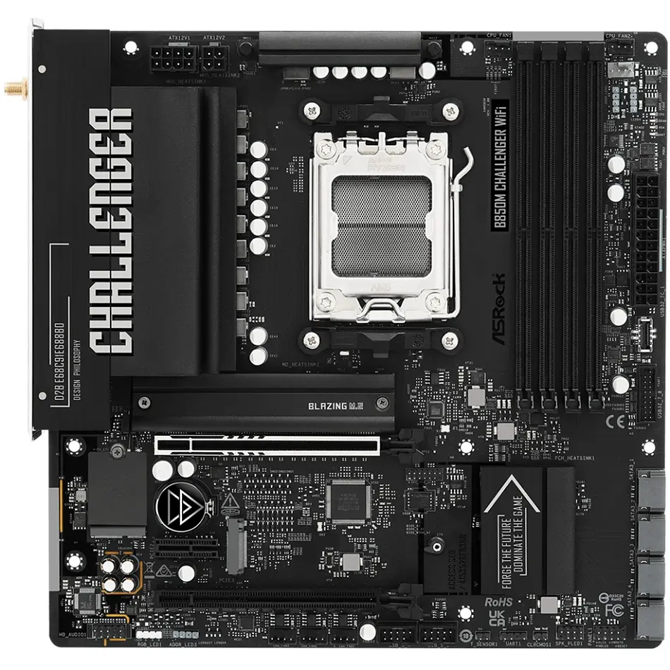 ASRock B850M CHALLENGER WIFI (AM5/B850, 4*DDR5, 2xPCIex16, HDMI/DP, 4xSATAІІІ,2xM.2, 2.5GLan, mATX) - фото 6