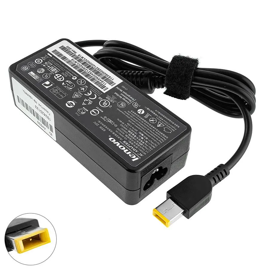 Блок живлення для ноутбука LENOVO 20V 3.25A 65W USB+pin (Square 5 Pin DC Plug) чорний OVALE