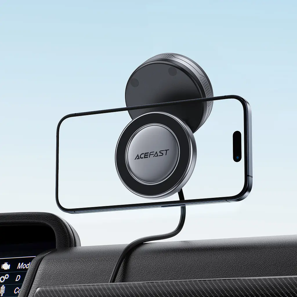 Автотримач для телефона ACEFAST E30 Electric Suction cup magnetic Phone holder, Metal Gray (6974316284864) - фото 9