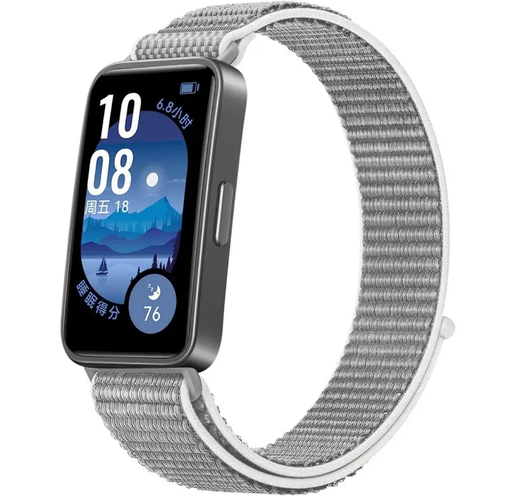 Ремінець Primo нейлоновий для смарт-годинника Huawei Band 10 / Band 9 / Band 8 - White/Grey - фото 2