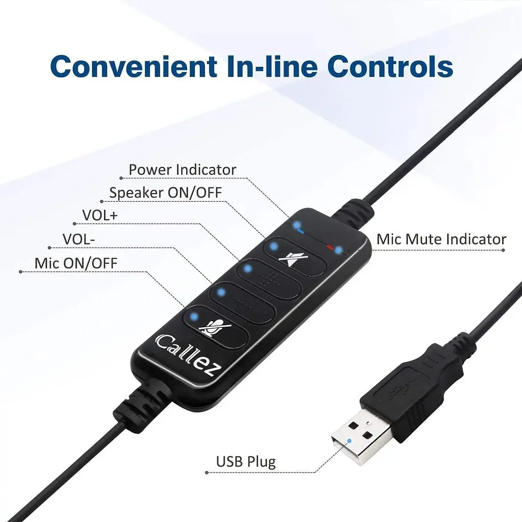 Гарнітура Callez провідна USB з шумоподавляючим мікрофоном - фото 2