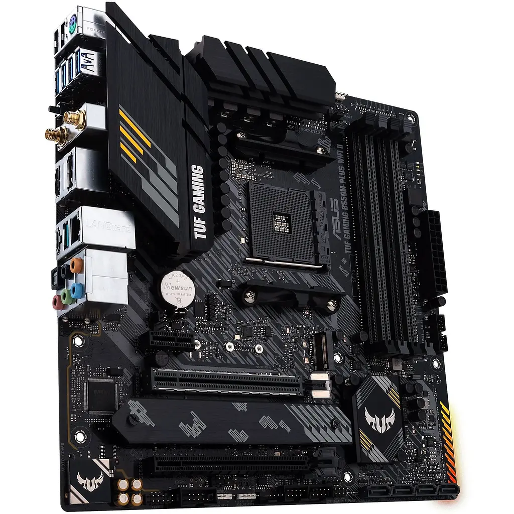 Материнская плата Asus TUF Gaming B550M-PLUS WIFI II sAM4 B550 4xDDR4 M.2 HDMI DP Wi-Fi BT mATX - фото 3